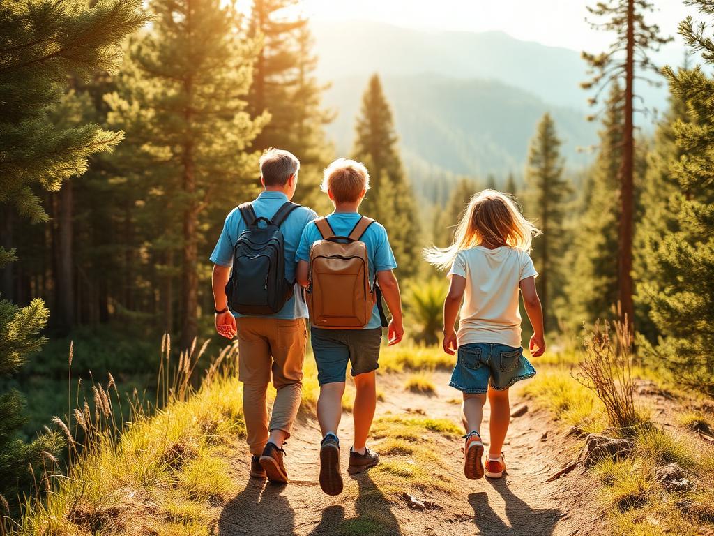 Family camping with kids